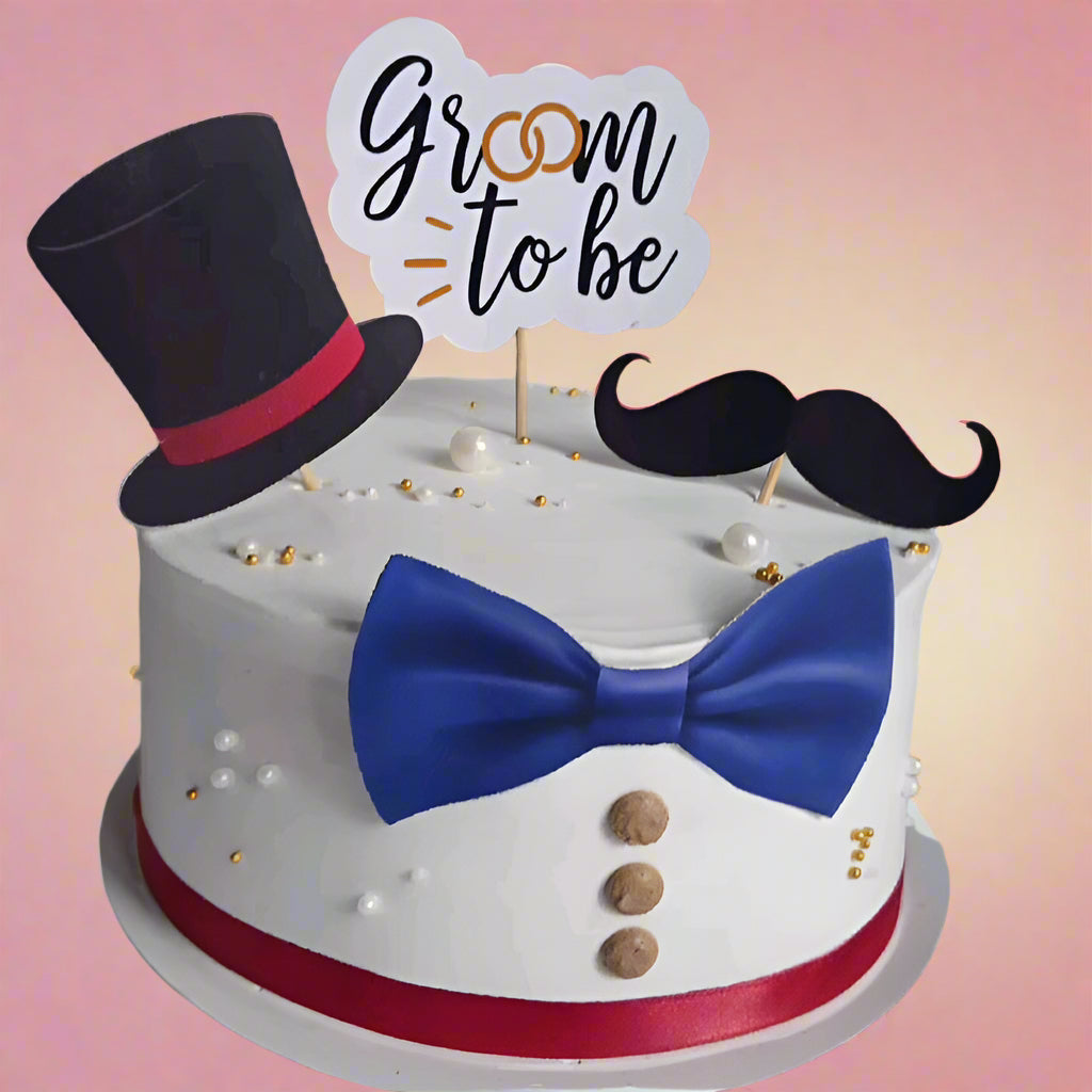 “Almost Mr. Cake” with tuxedo details and elegant finish