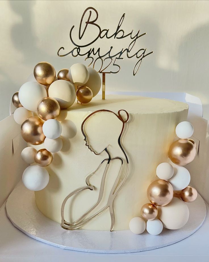 “Little Blessing Cake” with angelic baby shower theme