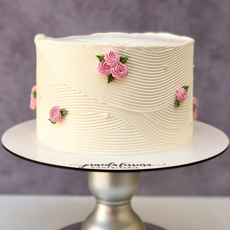 Elegant Pleated Rose Cake