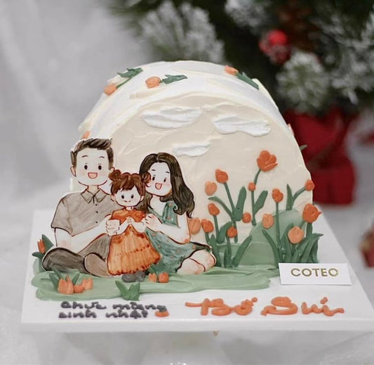 “Home Sweet Cake” with cozy, homey decor