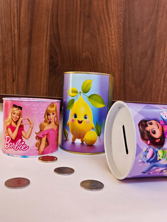 Barbie Theme Metal Coin Savings Bank