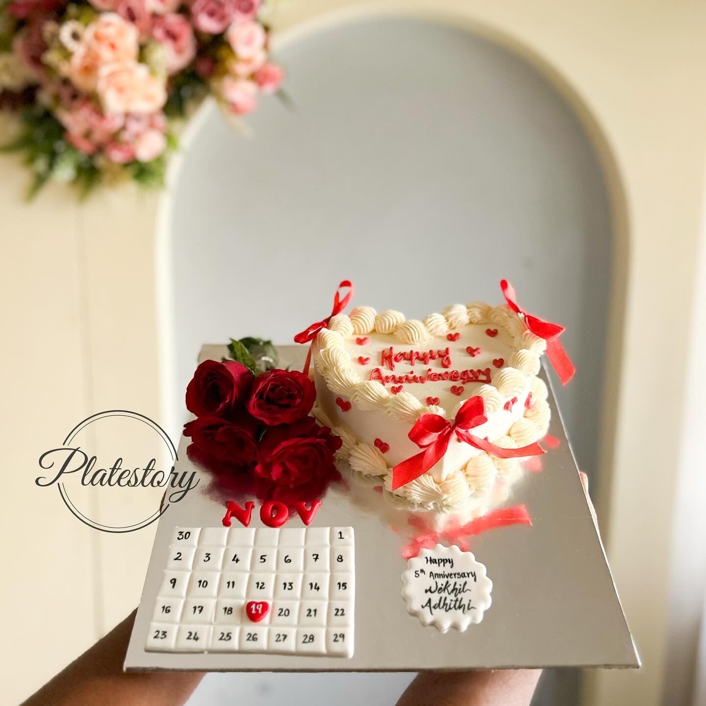 Eternal Love Heart Anniversary Cake