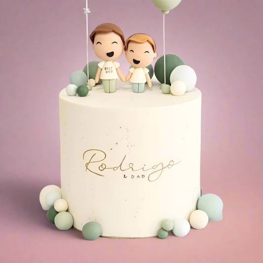 “Made with Love & Laughter” cake with heartfelt touches