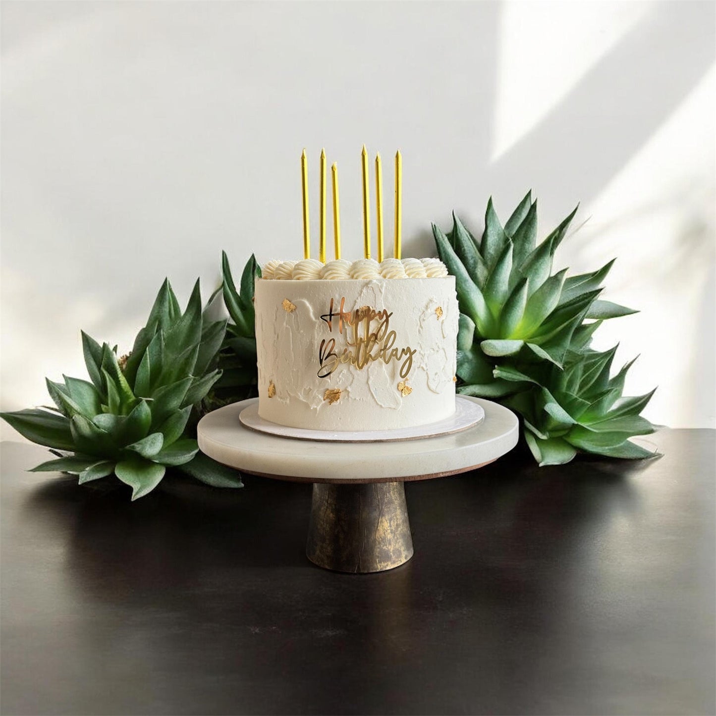 Gold Leaf Birthday Cake