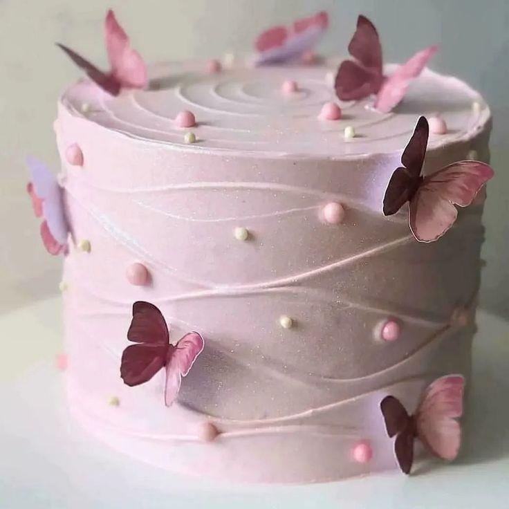 Pink butterfly dream cake